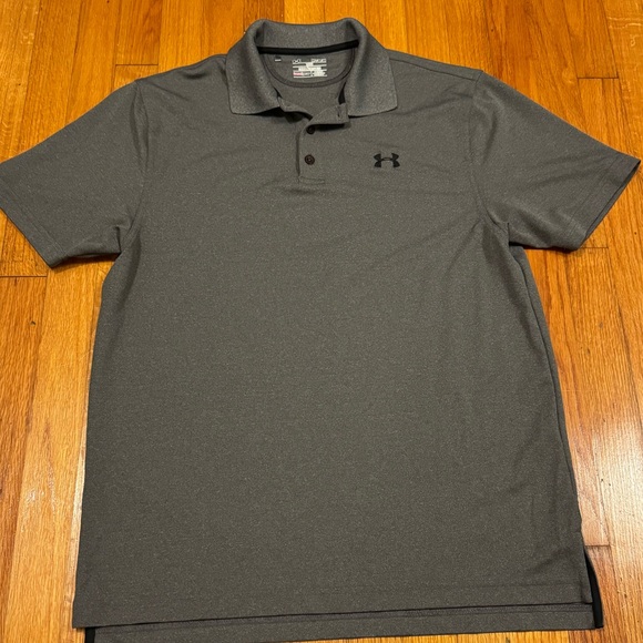 Under Armour Shirt Mens Medium Gray Loose Fit Heat Gear Short Sleeve - Picture 7 of 7